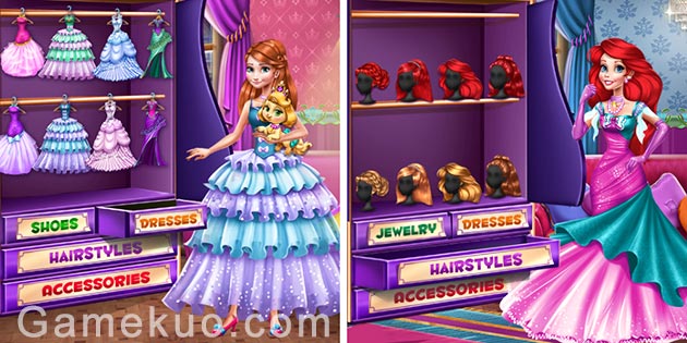 安娜和愛麗兒公主裝扮（Anna And Ariel Princess Ball Dress Up）遊戲圖
